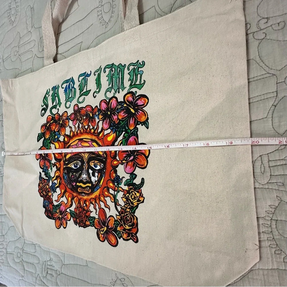 NWOT Sublime Canvas Farmers Market Graphic Tote Bag Purse - Picture 6 of 8